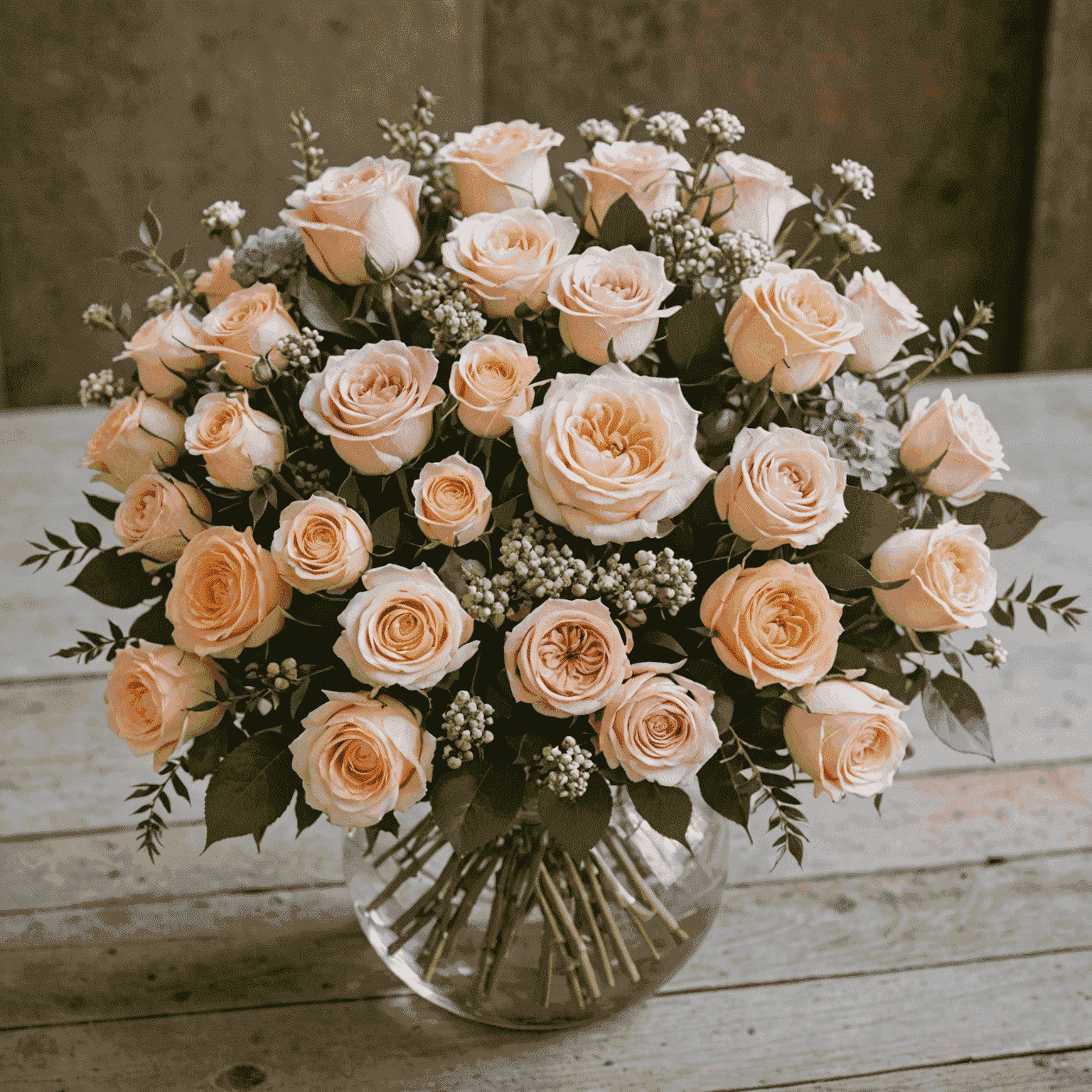 A stunning weekly flower bouquet featuring a mix of roses and seasonal blooms in pastel colors
